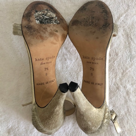 Kate Spade Gold Open Toe Heels - Picture 4 of 6